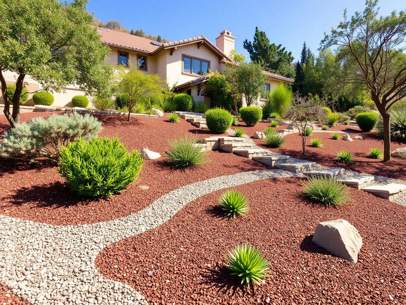 Fire-Resistant Defensible Space Landscape in Tarzana