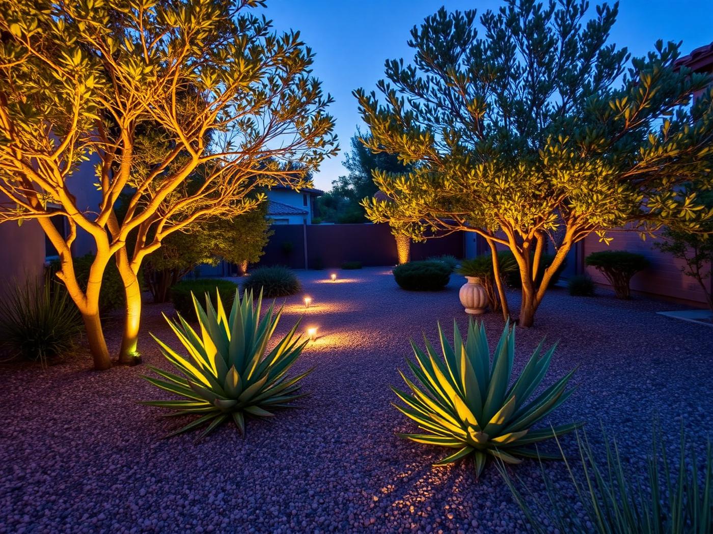 Landscape Lighting & Evening Garden in Encino