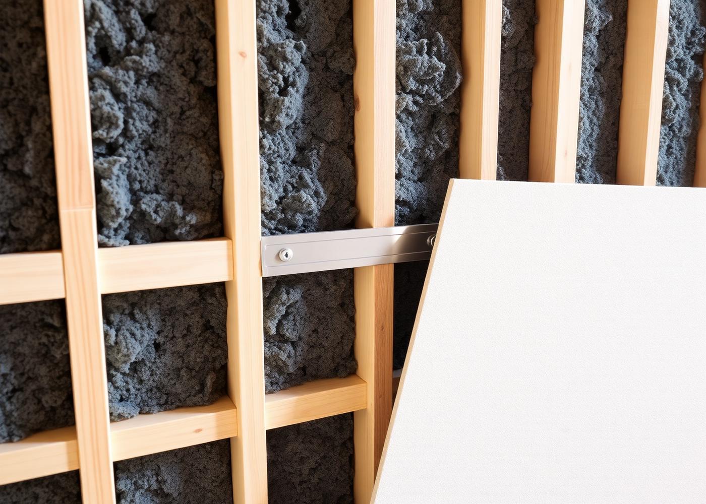 Sound batts and resilient channel in a Westside media room — Home Insulation by WOW Construction Group in Los Angeles