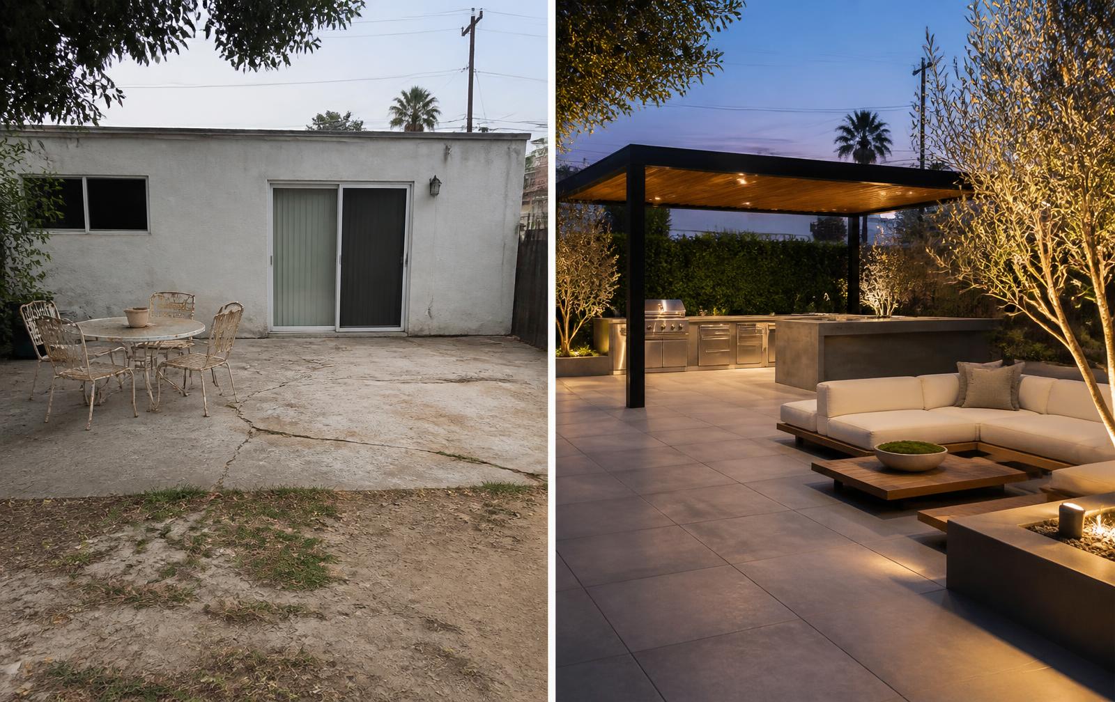 Patio Transformation (Before & After) in Encino