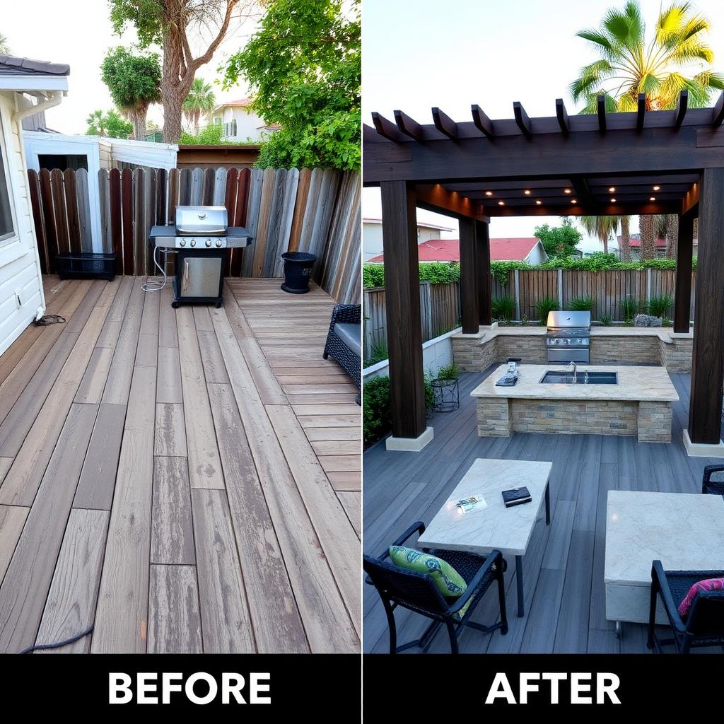 Deck & Outdoor Kitchen (Before & After) in Burbank