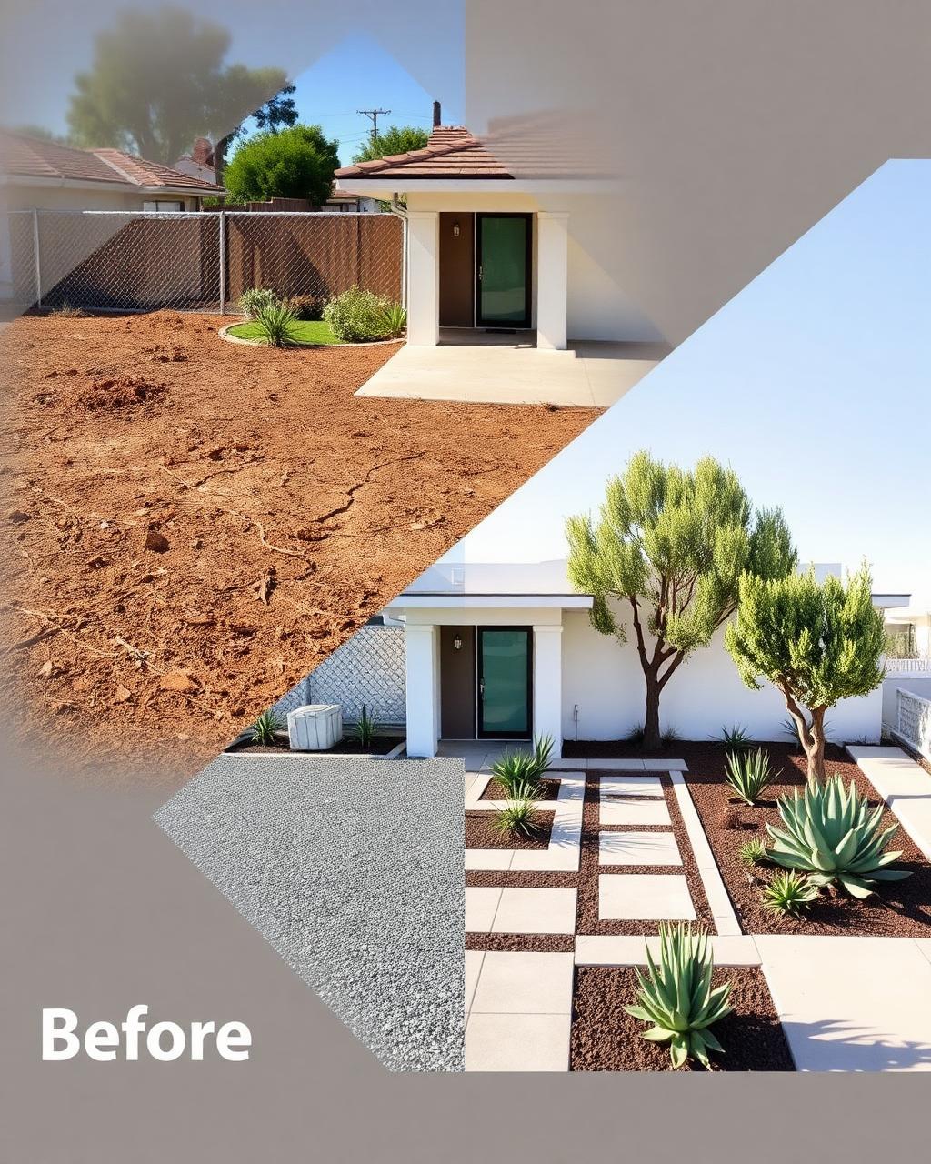 Front Yard Drought Landscape (Before & After) in North Hollywood