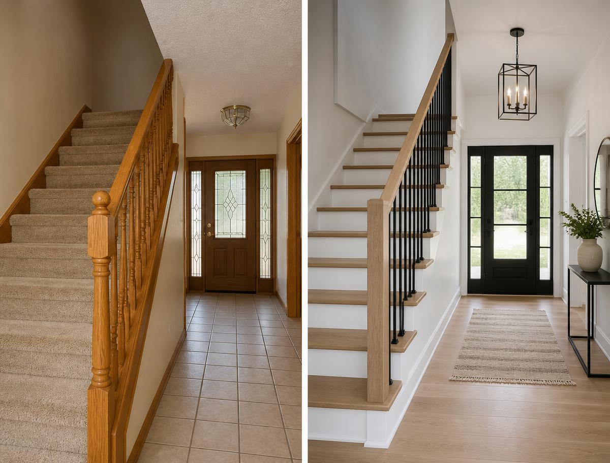 Entry & Stair Renovation (Before & After) in Glendale