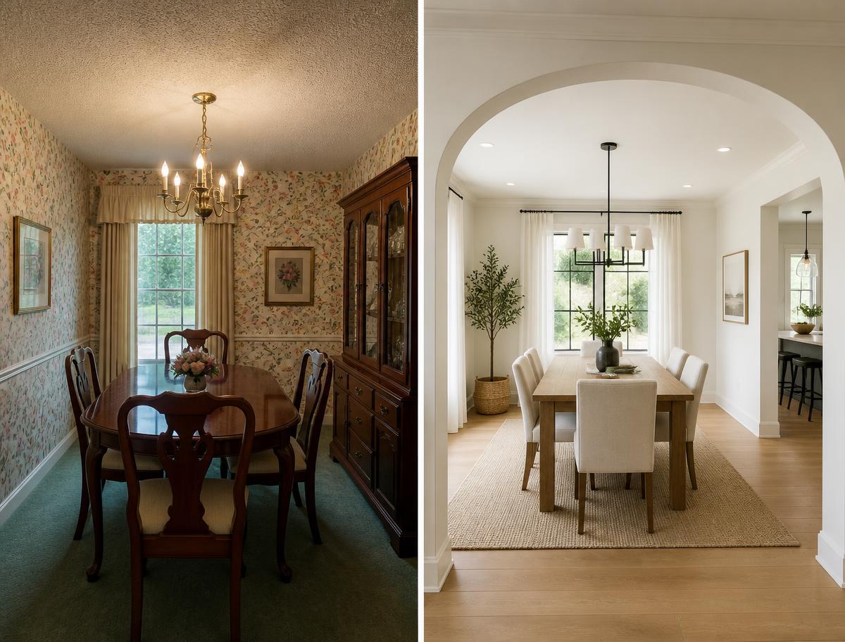Dining Room Opening (Before & After) in La Cañada