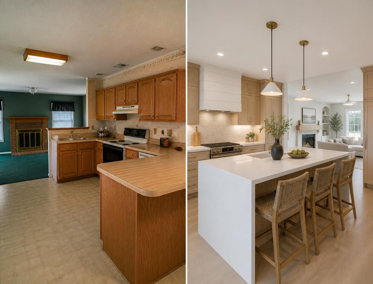 Kitchen & Living Refresh (Before & After) in Northridge