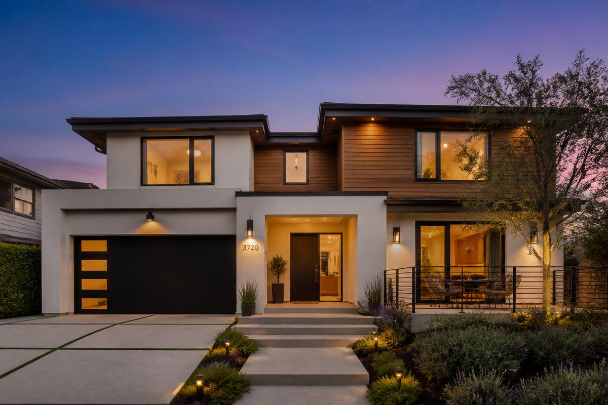 3D rendering of the addition at dusk — approved before we broke ground. — Home Additions by WOW Construction Group in Los Angeles
