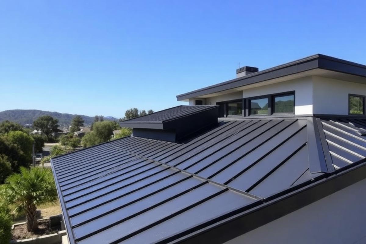 Standing seam metal on a hillside home — Class A fire rated and built for canyon wind. — Roofing by WOW Construction Group in Los Angeles